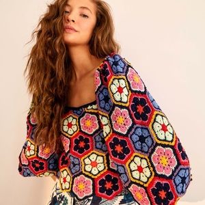 Farm Rio Dorya Crochet Sweater